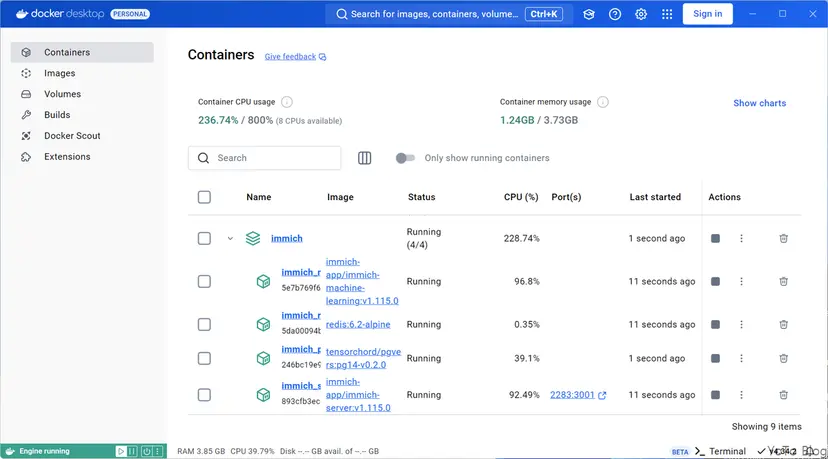 Docker Desktop Containers